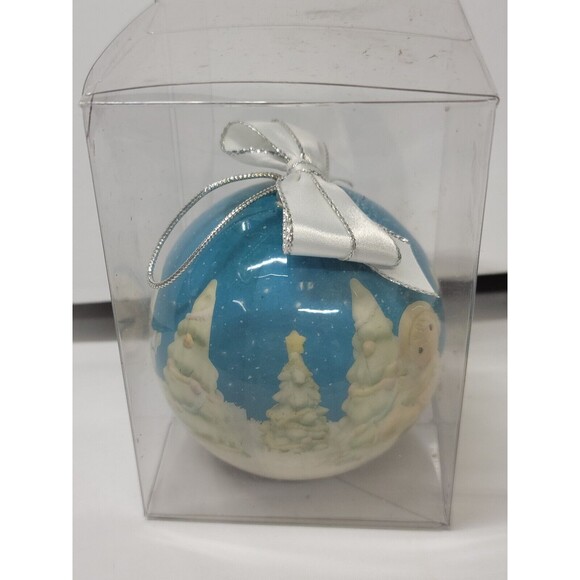 Lot of 4 Precious Moments Holiday Ornaments 1994 Enesco Round Balls Bows - Picture 13 of 16